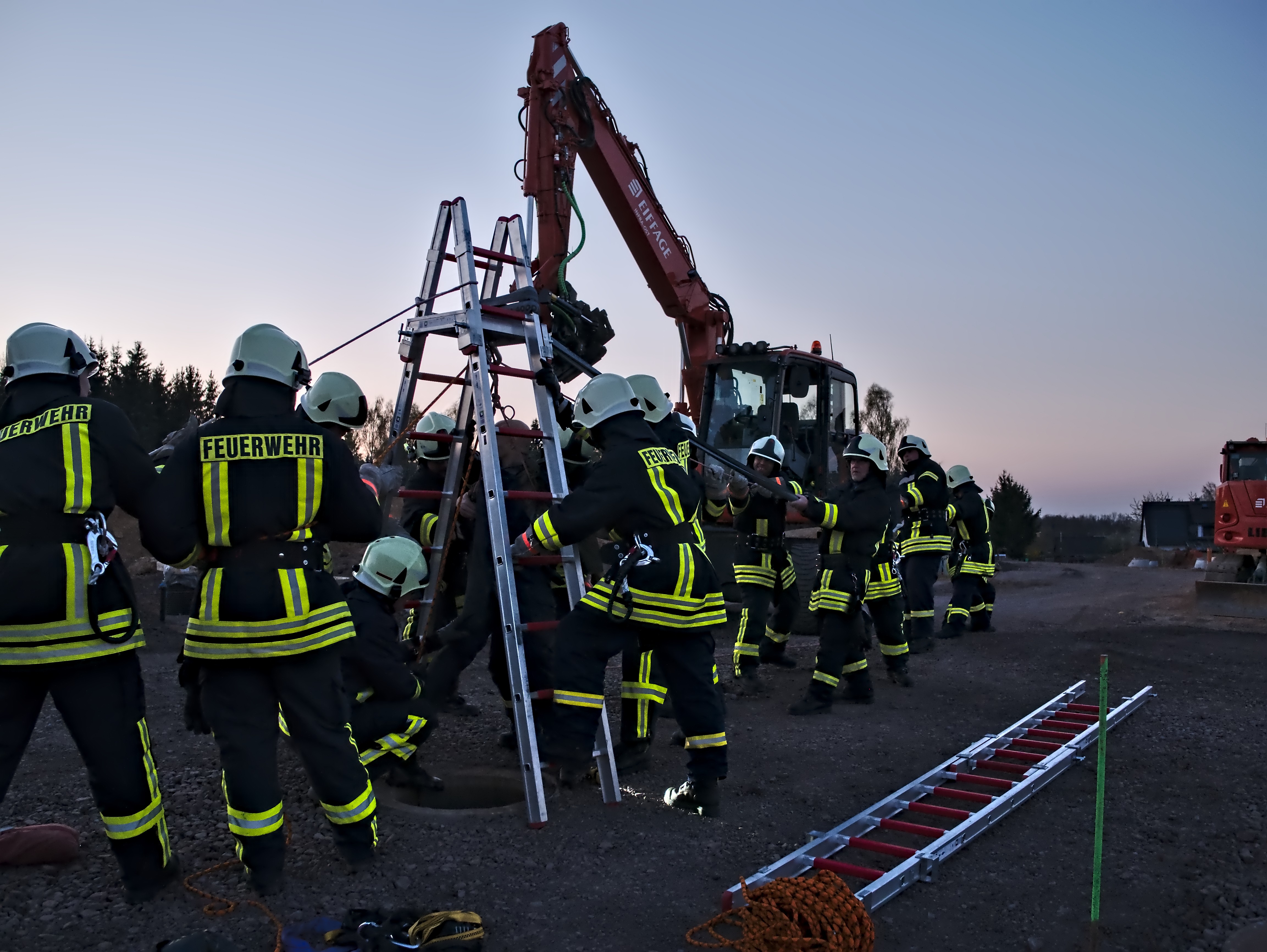 Feuerwehr Hartha bei Eiffage InfraOst