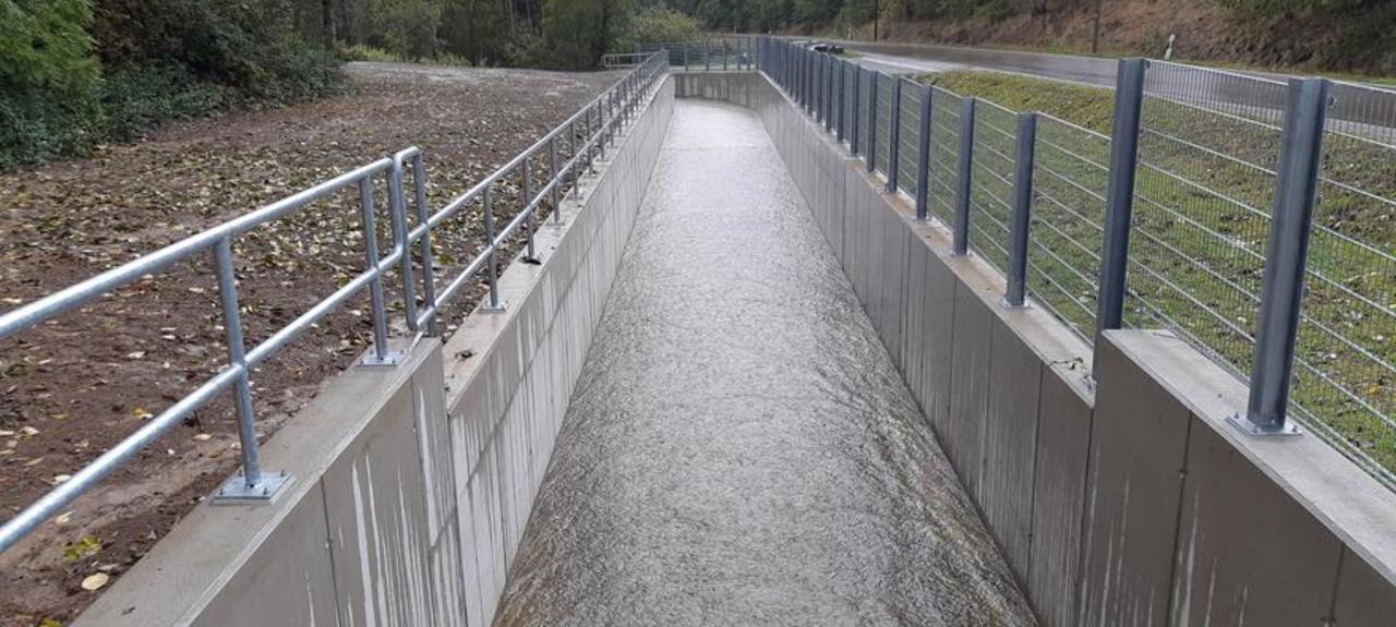 Eiffage Infra-Ost Hochwasserentlastungsanlage in Weißenborn fertiggestellt